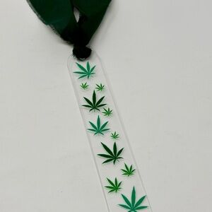 Handmade 420 Themed acrylic Bookmark With Vinyl And Ribbon